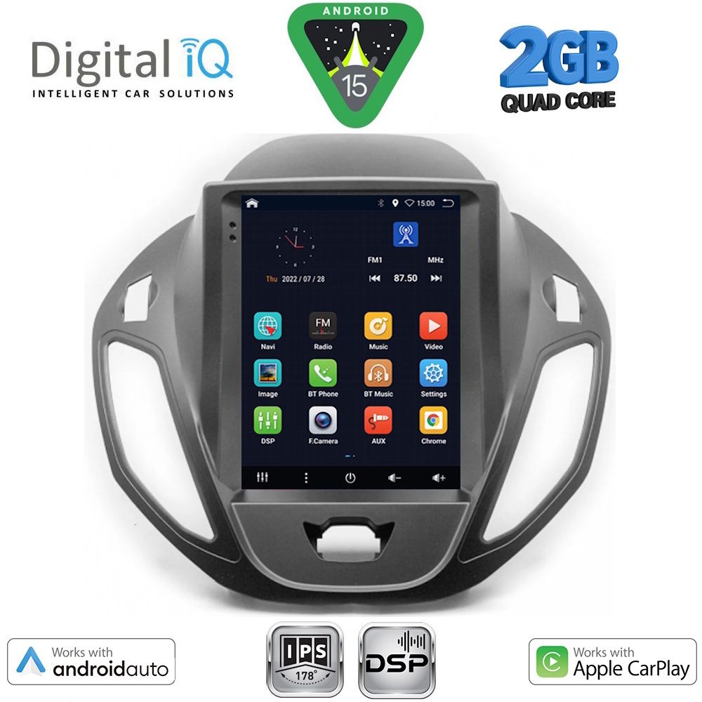 DIGITAL IQ BXC 3880_CPAA TESLA STYLE for FORD TOURNEO COURIER mod. 2014-2024 - DIGITAL IQ BXC 3880_CPAA