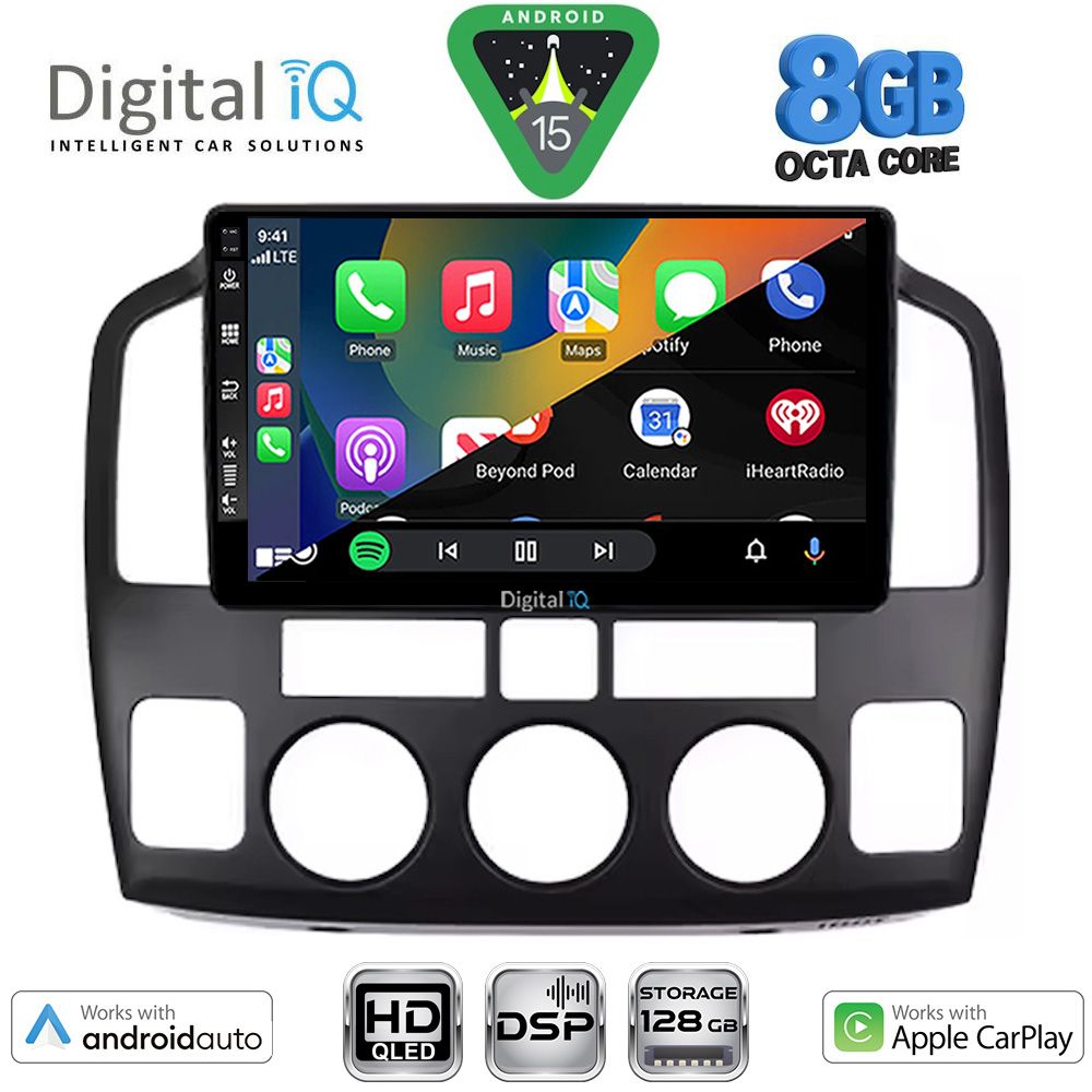 Οθόνη Suzuki Grand Vitara 1998 – 2004 με CarPlay, Android Auto, GPS, Bluetooth – DIGITAL IQ BXF 7694_CPAA (9inc)