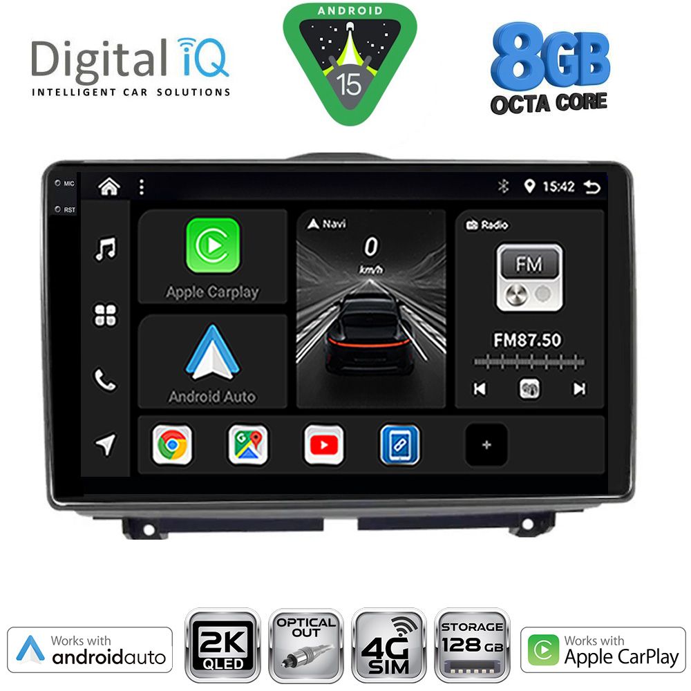 Οθόνη Lada Granta 2012 - 2026 με CarPlay, Android Auto, GPS, Bluetooth – DIGITAL IQ BXK 20338_CPAA (9inc)