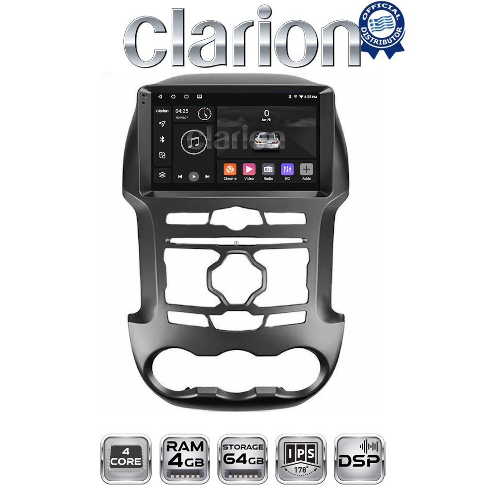CLARION GL32345 Οθόνη OEM Multimedia Αυτοκινήτου για Ford Ranger 2011 > 2015 (CarPlay/AndroidAuto/BT/GPS/WIFI/GPRS)