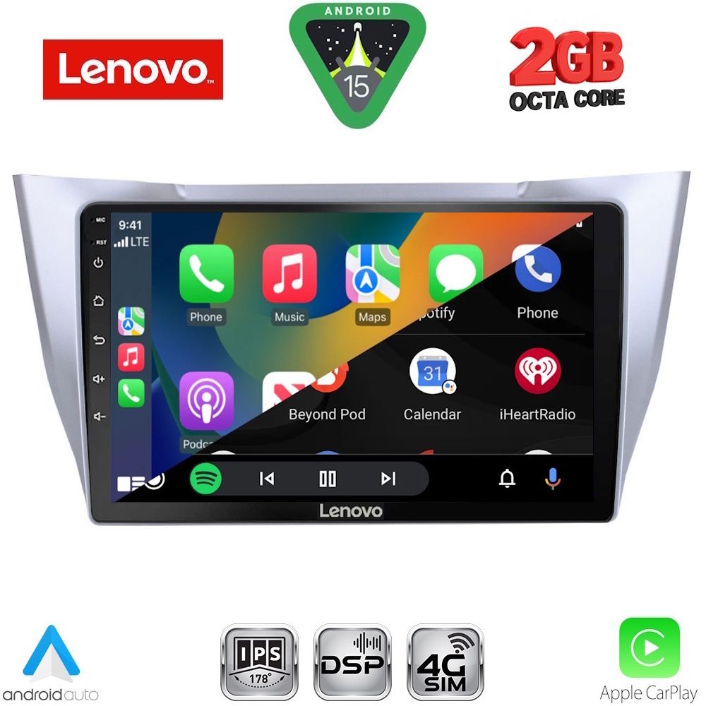 LENOVO LVF 5345SL_CPA (10inc) MULTIMEDIA TABLET for LEXUS RX 300 – 400 mod. 2003-2008 - LENOVO LVF 5345SL_CPA