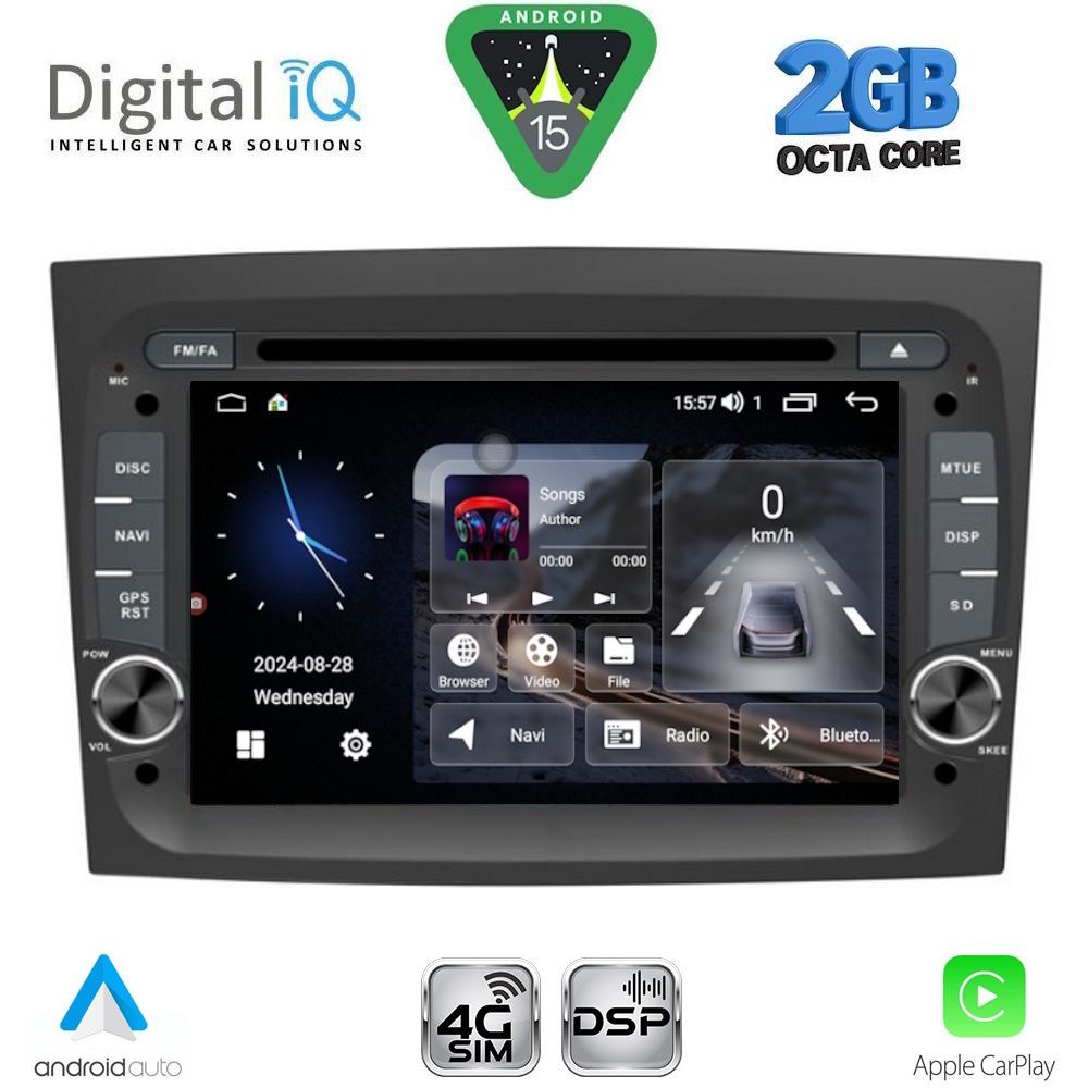 DIGITAL IQ MSF 338_CPA (7" DECK) MULTIMEDIA SYSTEM for FIAT DOBLO mod. 2015-2022 - DIGITAL IQ MSF 338_CPA