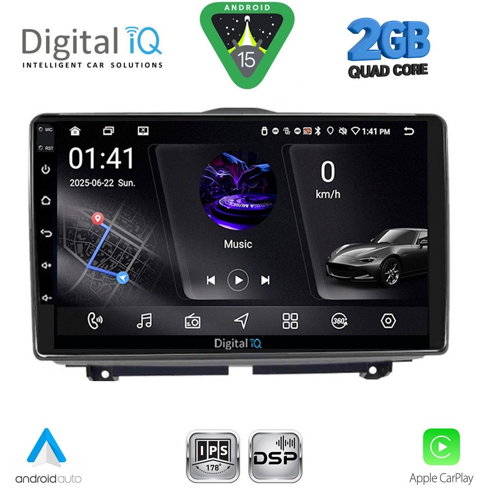 Οθόνη Lada Granta 2012 - 2026 με CarPlay, Android Auto, GPS, Bluetooth – DIGITAL IQ RSF 4338_CPA (9inc)