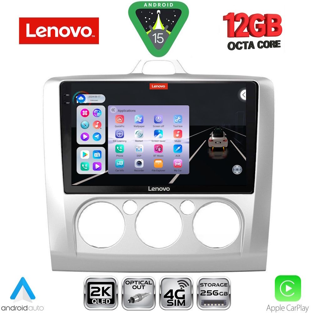 LENOVO SSZ 12156SL_CPA A/C (9inc) MULTIMEDIA TABLET for FORD FOCUS mod. 2005-2012 (SILVER) - LENOVO SSZ 12156_CPA A/C