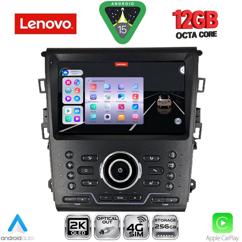 LENOVO SSZ 12164_CPA CLIMA (9inc) MULTIMEDIA TABLET for FORD MONDEO mod. 2014-2023 - LENOVO SSZ 12164_CPA CL