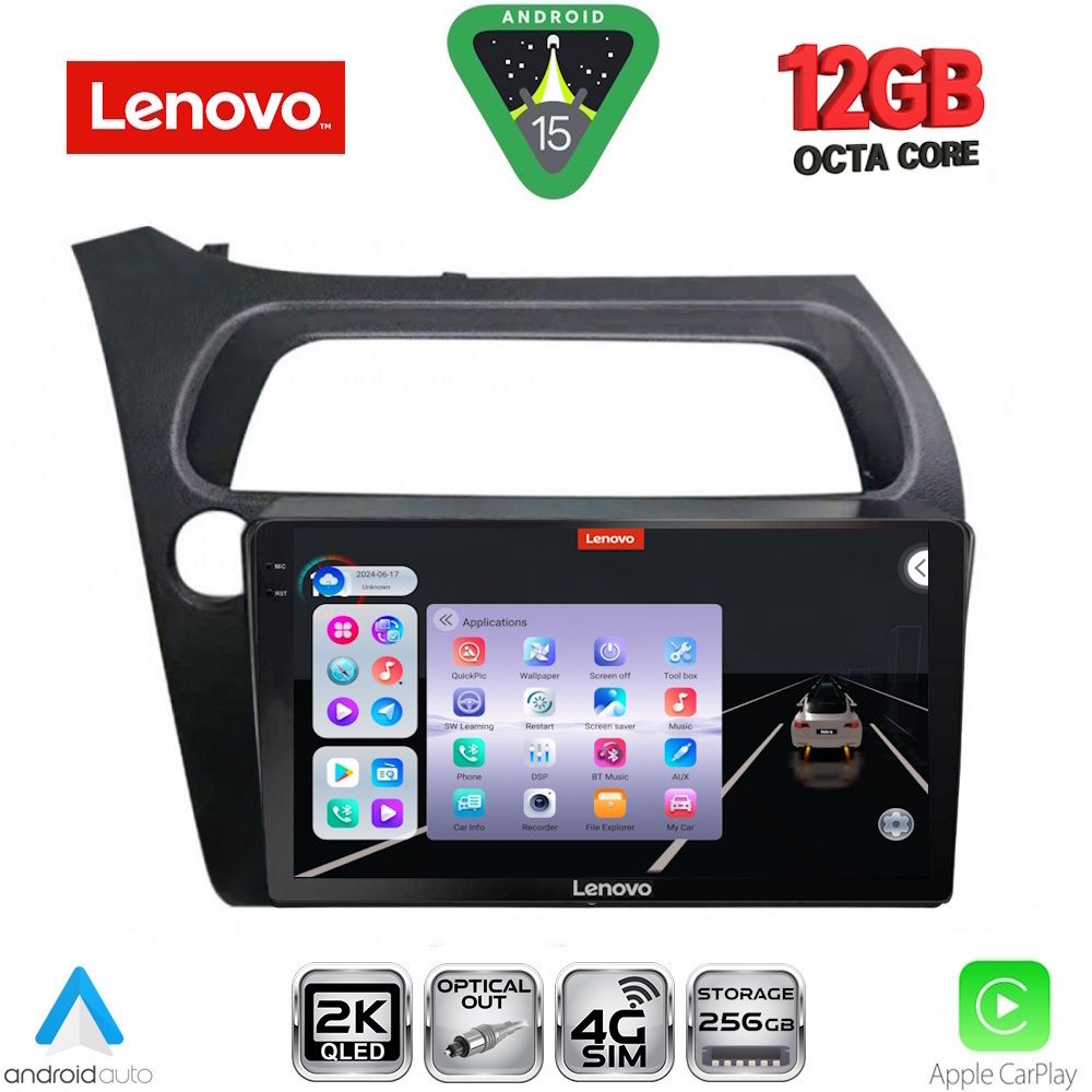LENOVO SSZ 12189_CPA (9inc) MULTIMEDIA TABLET for HONDA CIVIC 3D-5D mod. 2006-2012 - LENOVO SSZ 12189_CPA