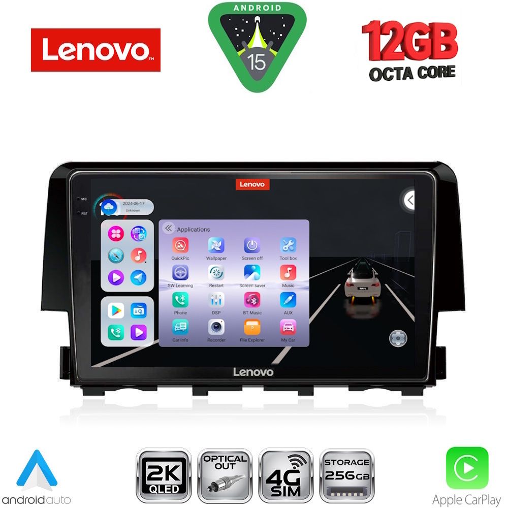 LENOVO SSZ 12191_CPA (9inc) MULTIMEDIA TABLET for HONDA CIVIC mod. 2016-2021 - LENOVO SSZ 12191_CPA