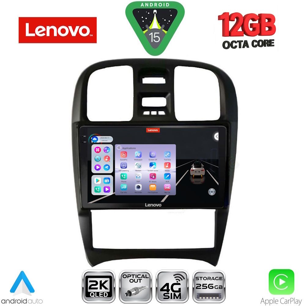 Οθόνη Hyundai Sonata 2000 - 2006 με CarPlay, Android Auto, GPS, Bluetooth – LENOVO SSZ 12247_CPA (9inc)