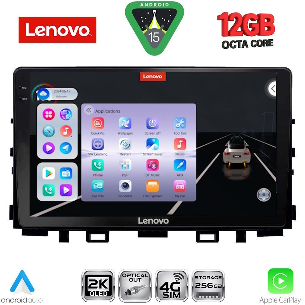 Οθόνη Kia Rio - Stonic 2017 - 2026 με Car Play, Android Auto, GPS, Bluetooth - LENOVO SSZ 12316_CPA (9inc)