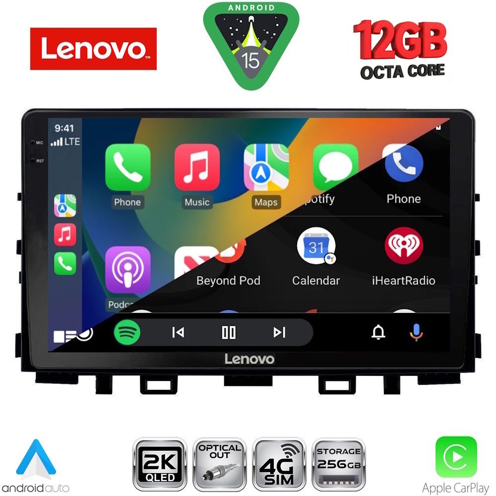 Οθόνη Kia Rio - Stonic 2017 - 2026 με Car Play, Android Auto, GPS, Bluetooth - LENOVO SSZ 12316_CPA (9inc)
