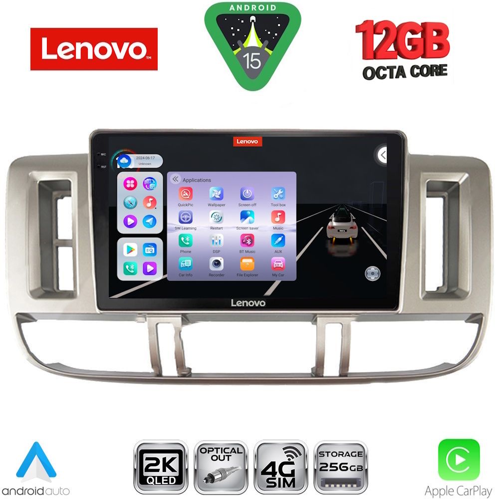 Οθόνη Nissan X-Trail 2000 – 2004 με Car Play, Android Auto, Bluetooth, GPS – LENOVO SSZ 12474_CPA (9inc)