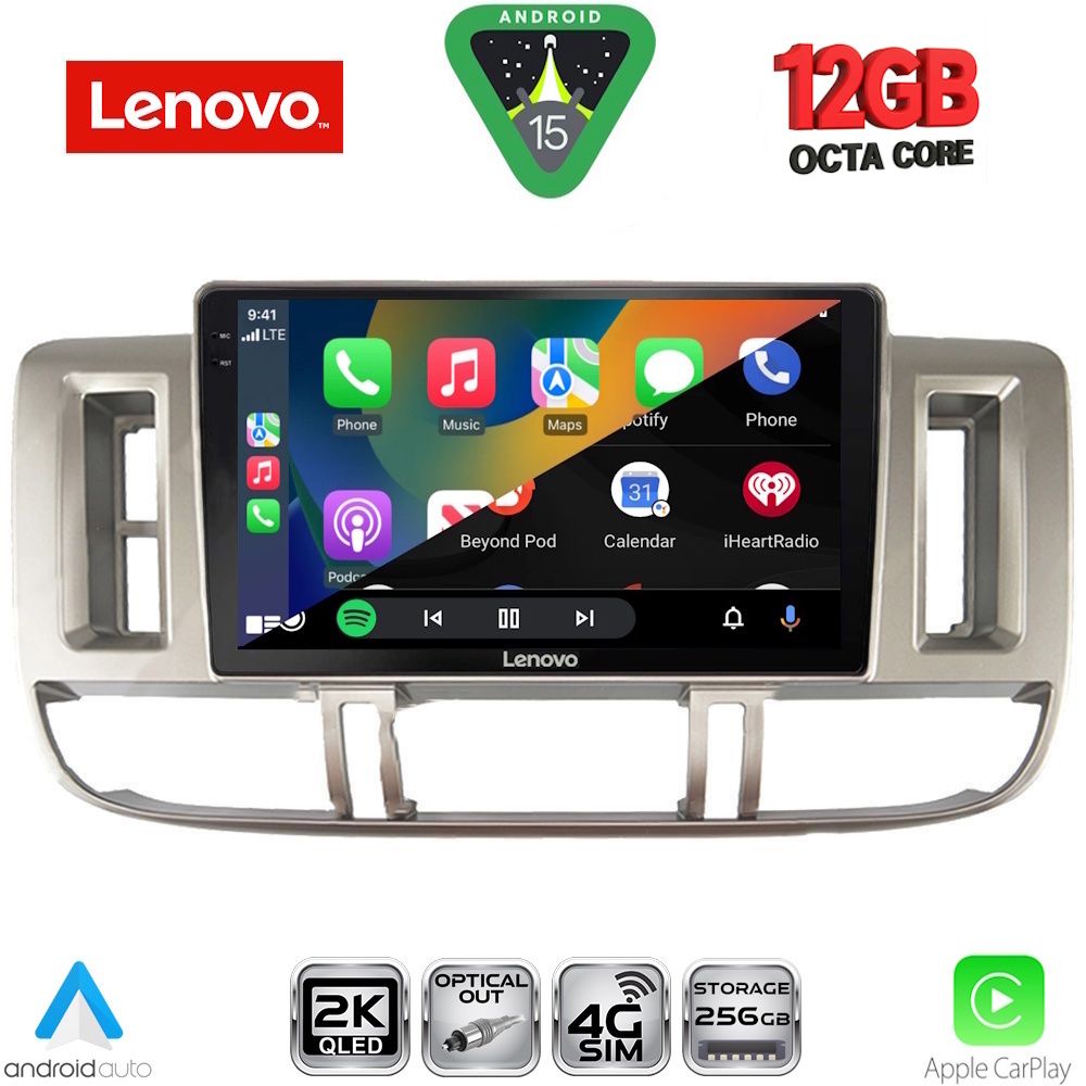 Οθόνη Nissan X-Trail 2000 – 2004 με Car Play, Android Auto, Bluetooth, GPS – LENOVO SSZ 12474_CPA (9inc)