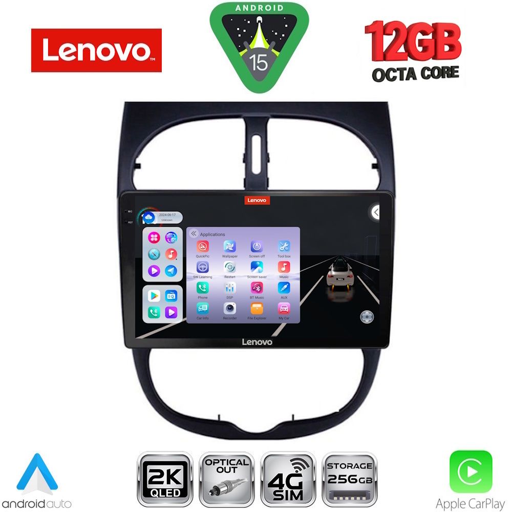 LENOVO SSZ 12506_CPA (9inc) MULTIMEDIA TABLET for PEUGEOT 206 mod. 1998-2006 - LENOVO SSZ 12506_CPA