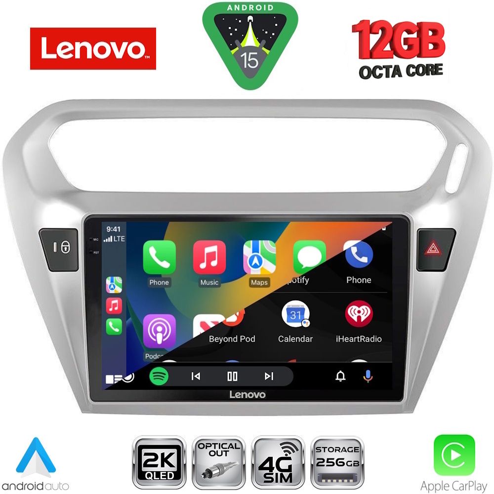 LENOVO SSZ 12511SL_CPA (9inc) MULTIMEDIA TABLET for CITROEN ELYSEE – PEUGEOT 301 mod. 2013-2026 (SILVER)