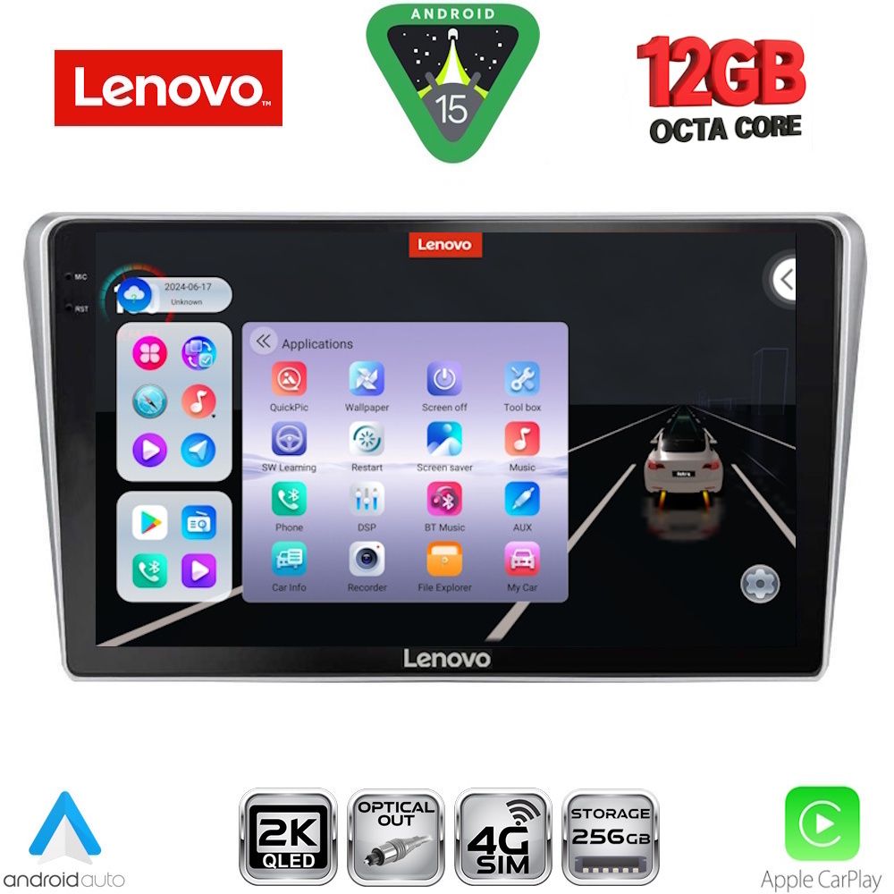 LENOVO SSZ 12704SL_CPA (9inc) MULTIMEDIA TABLET for TOYOTA AVENSIS (T25) mod. 2003-2009 (SILVER) - LENOVO SSZ 12704_CPA