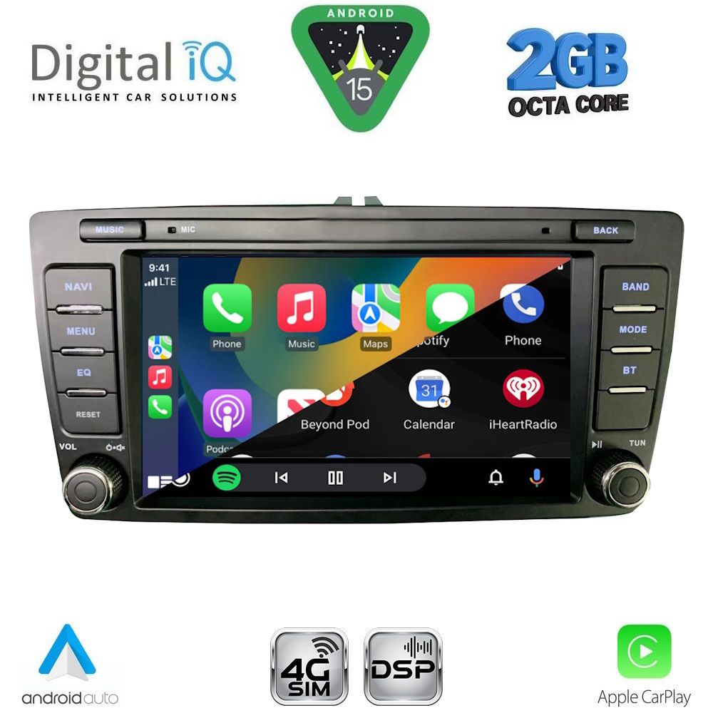 DIGITAL IQ BLF 305_CPA (8” DECK) MULTIMEDIA SYSTEM for SKODA OCTAVIA mod. 2005-2012 - DIGITAL IQ BLF 305_CPA