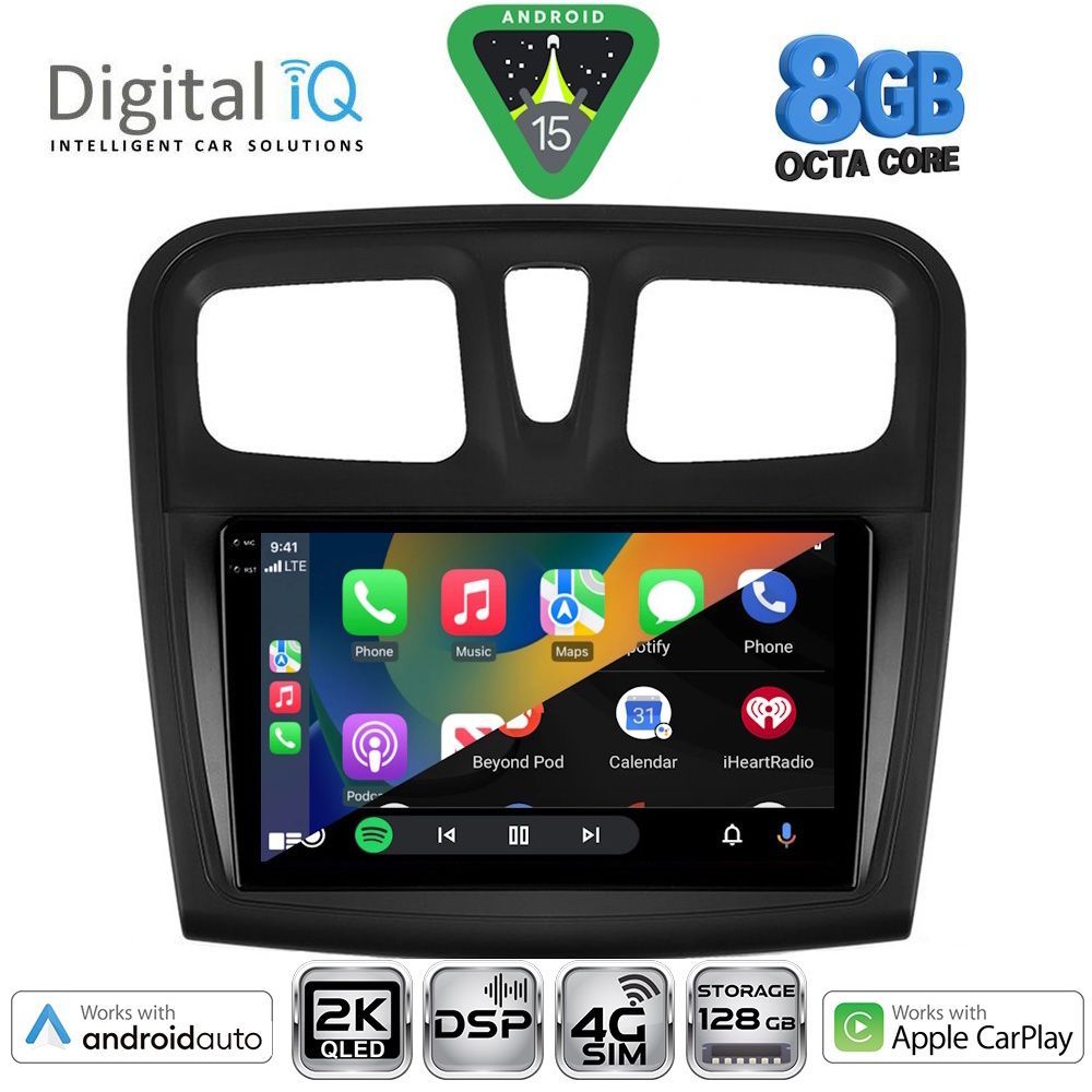 DIGITAL IQ BXF 11108SQ_CPAA (9inc) MULTIMEDIA TABLET for DACIA LOGAN – SANDERO mod. 2012-2019