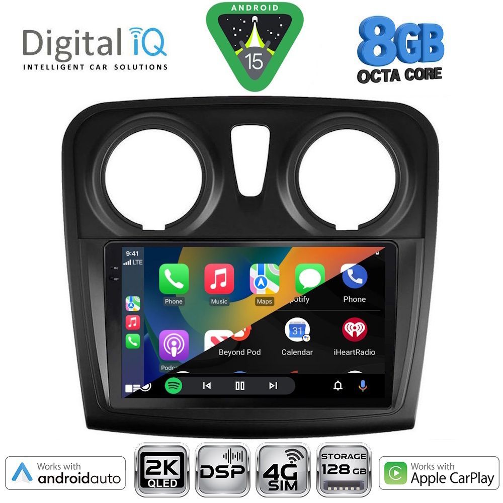 DIGITAL IQ BXF 11108_CPAA (9inc) MULTIMEDIA TABLET for DACIA LOGAN – SANDERO mod. 2012-2019 - DIGITAL IQ BXF 11108_CPAA