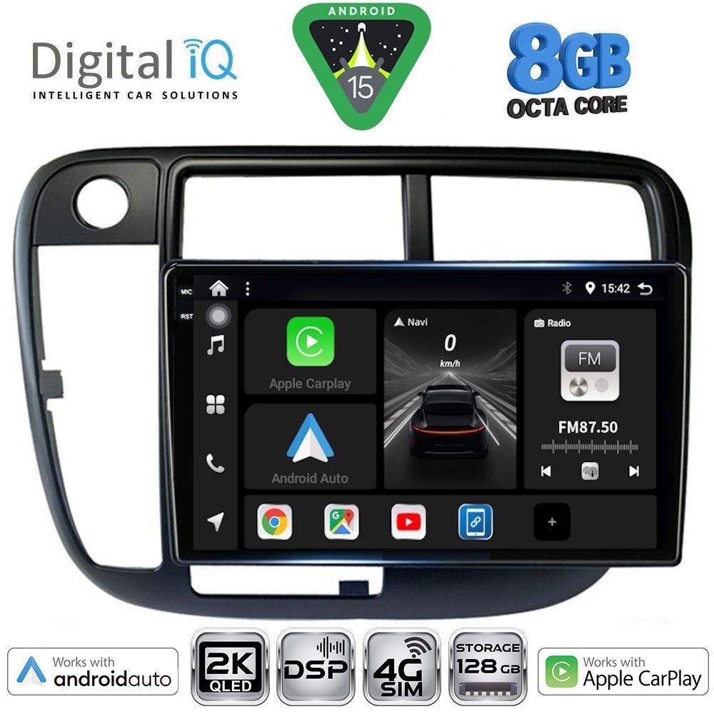 DIGITAL IQ BXF 11186_CPAA CLIMA (9inc) MULTIMEDIA TABLET for HONDA CIVIC mod. 1995-2001 - DIGITAL IQ BXF 11186_CPAA CL