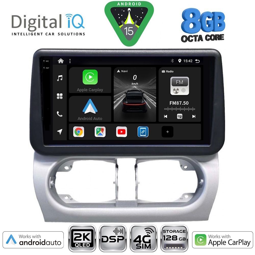 Οθόνη Opel Corsa C 2000 – 2006, Tigra 2004 - 2009 με CarPlay, Android Auto, GPS, Bluetooth – DIGITAL IQ BXF 11500_CPAA (9inc)