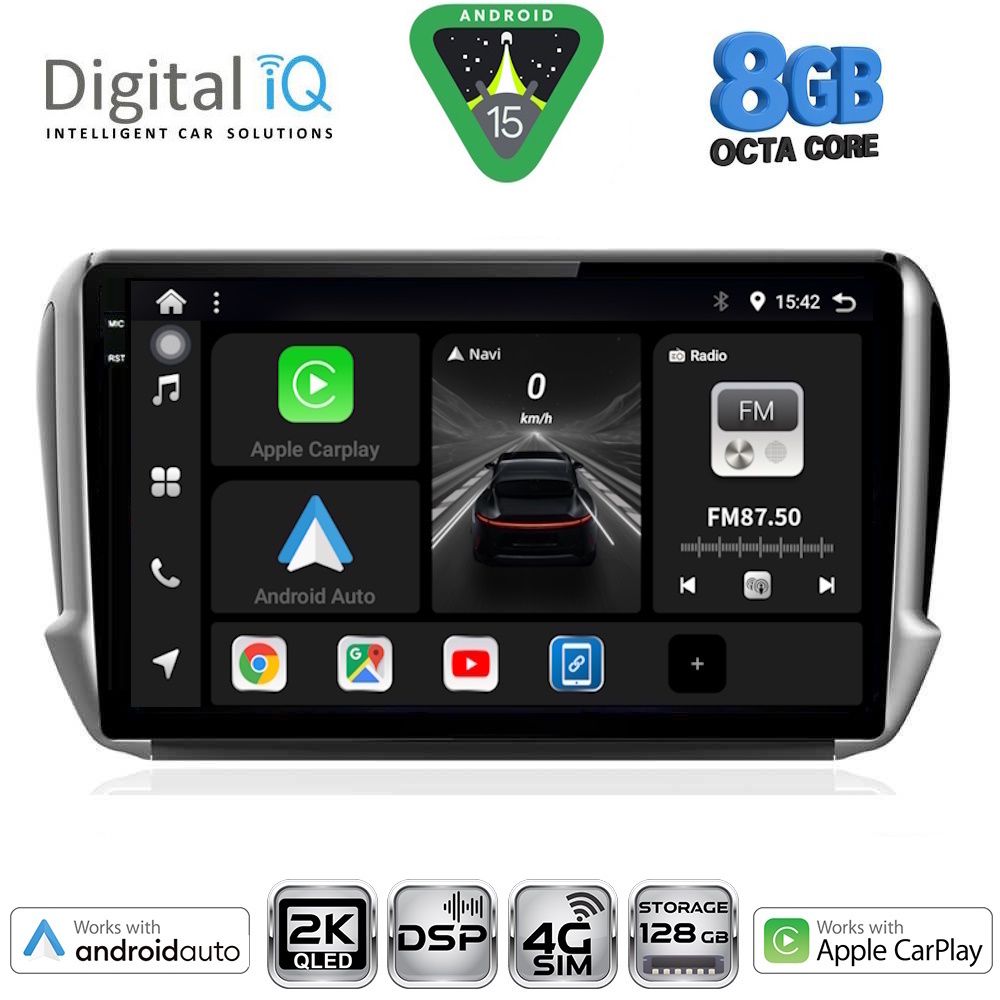 DIGITAL IQ BXF 11508_CPAA (10inc) MULTIMEDIA TABLET for PEUGEOT 208-2008 mod. 2012-2021 - DIGITAL IQ BXF 11508_CPAA