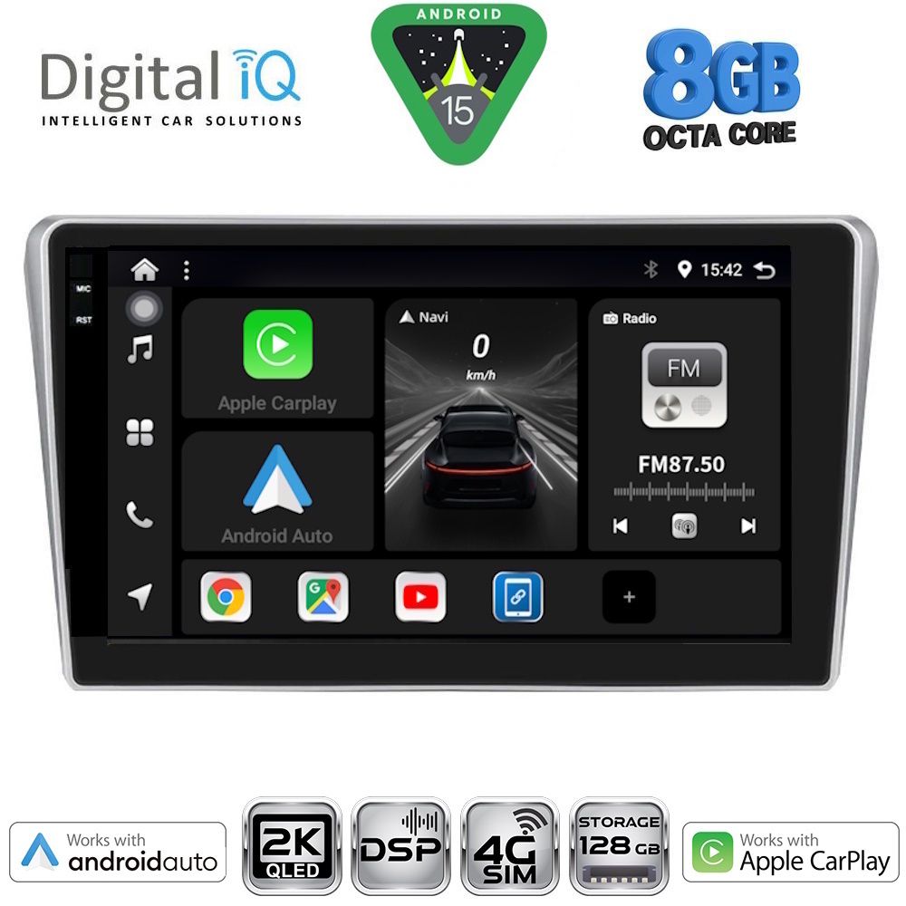 DIGITAL IQ BXF 11704SL_CPAA (9inc) MULTIMEDIA TABLET for TOYOTA AVENSIS (T25) mod. 2003-2009 (SILVER)