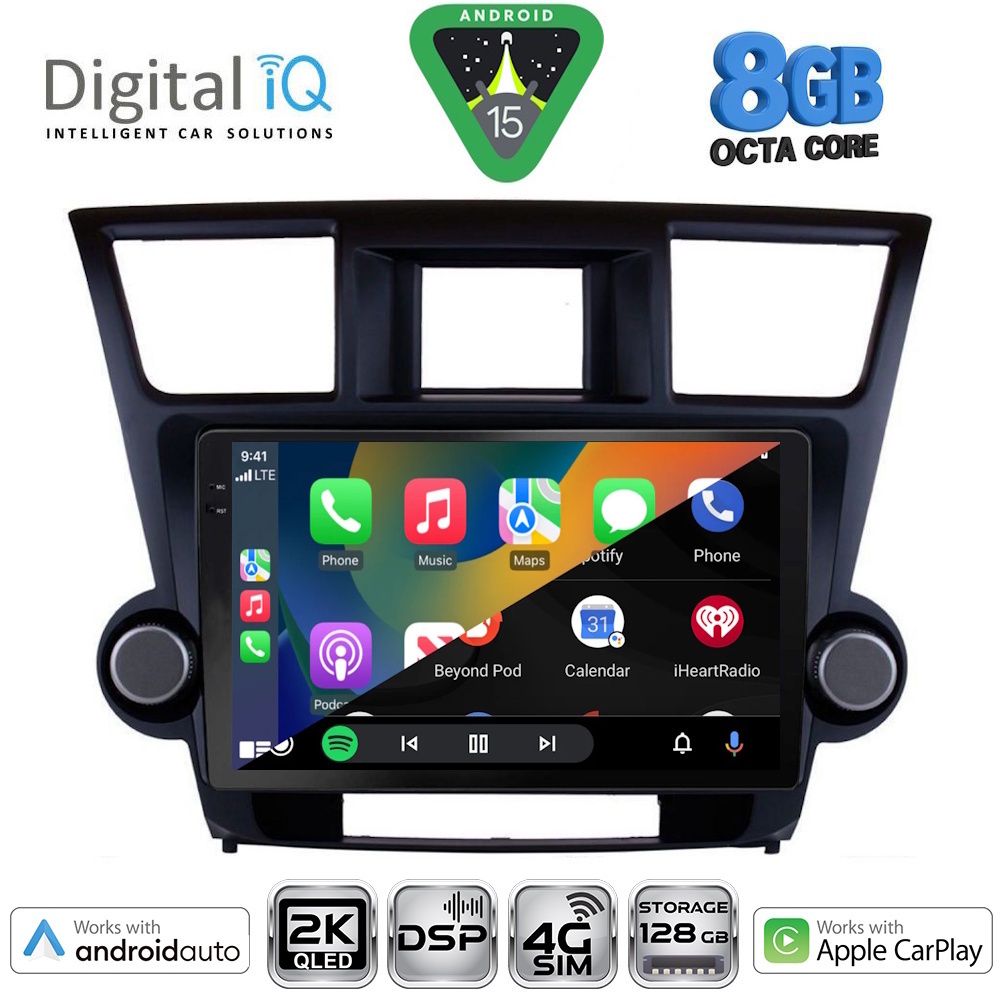 DIGITAL IQ BXF 11719_CPAA (10inc) MULTIMEDIA TABLET for TOYOTA HIGHLANDER mod. 2008-2015
