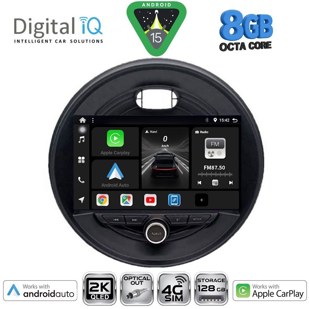 DIGITAL IQ BXK 20066_CPAA (9inc) MULTIMEDIA TABLET for MINI COOPER (F55-56-F57) mod. 2015-2024 - CLUBMAN (F54) mod. 2015-2024 - ROADSTER (F59) mod. 2014- COUNTRYMAN (F60) mod. 2016-2024 - DIGITAL IQ BXK 20066_CPAA
