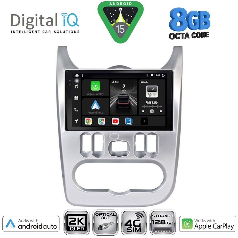 DIGITAL IQ BXK 20101SL_CPAA (9inc) MULTIMEDIA TABLET for DACIA DUSTER – LOGAN – SANDERO mod. 2006-2012 (SILVER) - DIGITAL IQ BXK 20101_CPAA