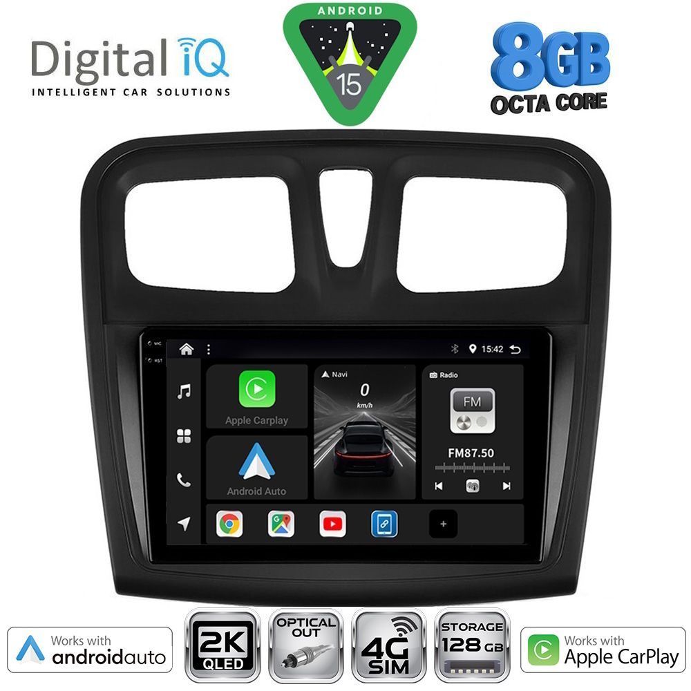 DIGITAL IQ BXK 20108SQ_CPAA (9inc) MULTIMEDIA TABLET for DACIA LOGAN – SANDERO mod. 2012-2019 - DIGITAL IQ BXK 20108SQ_CPAA
