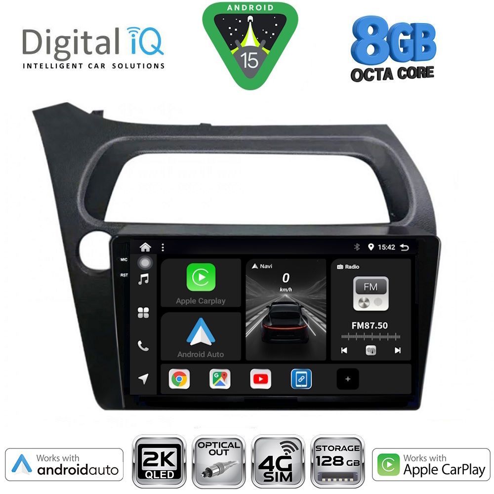 DIGITAL IQ BXK 20189_CPAA (9inc) MULTIMEDIA TABLET for HONDA CIVIC 3D-5D mod. 2006-2012 - DIGITAL IQ BXK 20189_CPAA