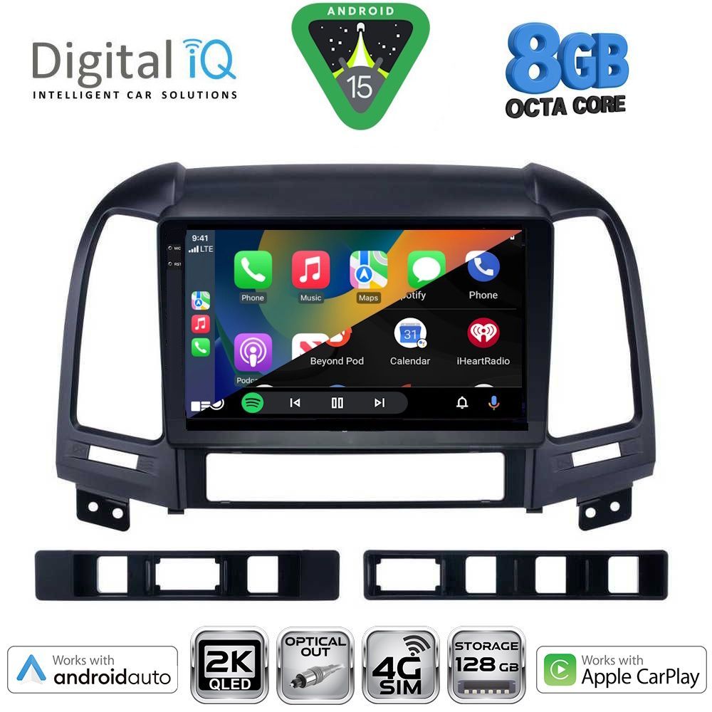 DIGITAL IQ BXK 20239_CPAA (9inc) MULTIMEDIA TABLET for HYUNDAI SANTA FE  mod. 2005-2013 - DIGITAL IQ BXK 20239_CPAA