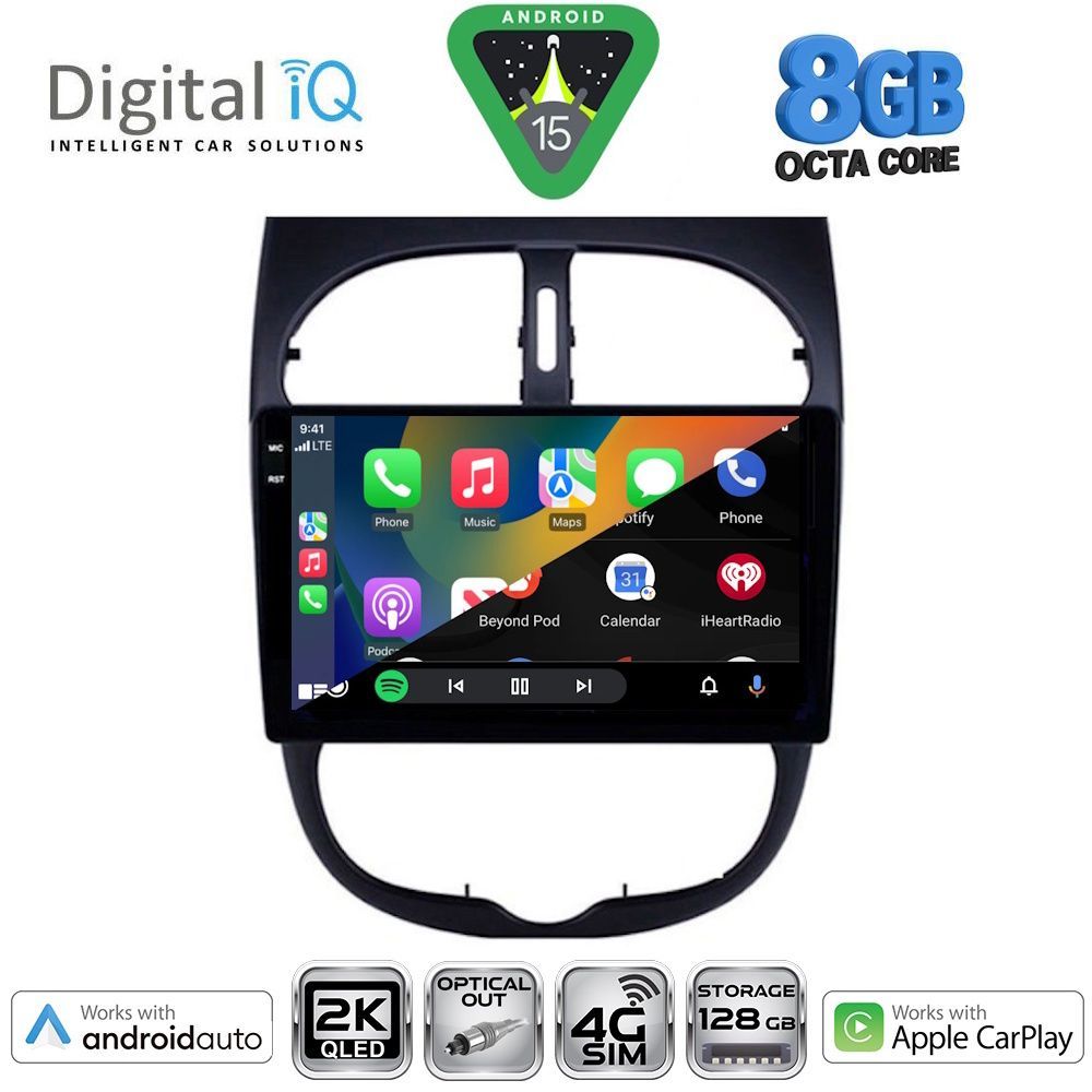DIGITAL IQ BXK 20506_CPAA (9inc) MULTIMEDIA TABLET for PEUGEOT 206 mod. 1998-2006 - DIGITAL IQ BXK 20506_CPAA