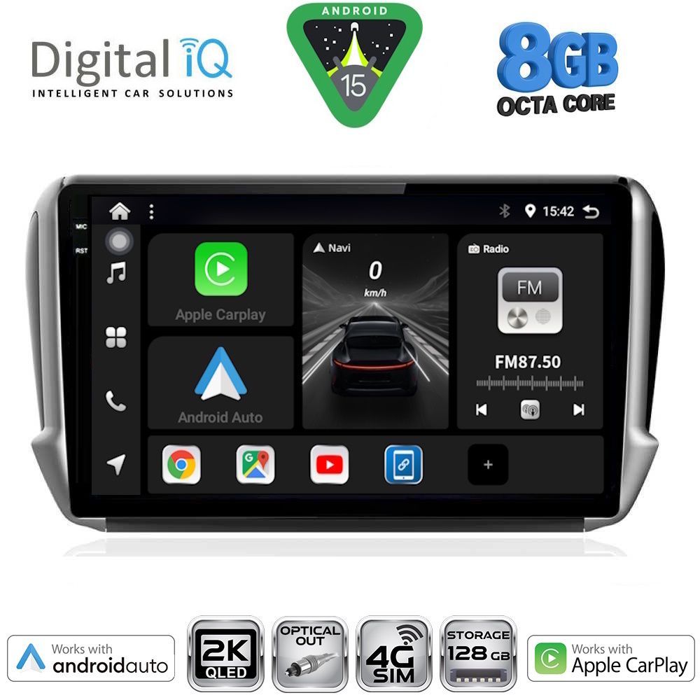 DIGITAL IQ BXK 20508_CPAA (10inc) MULTIMEDIA TABLET for PEUGEOT 208-2008 mod. 2012-2021 - DIGITAL IQ BXK 20508_CPAA