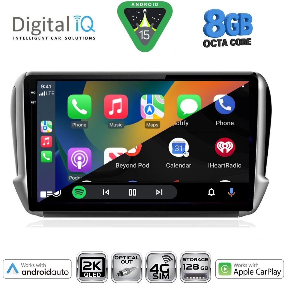 DIGITAL IQ BXK 20508_CPAA (10inc) MULTIMEDIA TABLET for PEUGEOT 208-2008 mod. 2012-2021 - DIGITAL IQ BXK 20508_CPAA