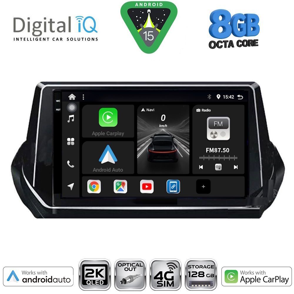 DIGITAL IQ BXK 20509_CPAA (9inc) MULTIMEDIA TABLET for PEUGEOT 208 – 2008 mod. 2021> - DIGITAL IQ BXK 20509_CPAA