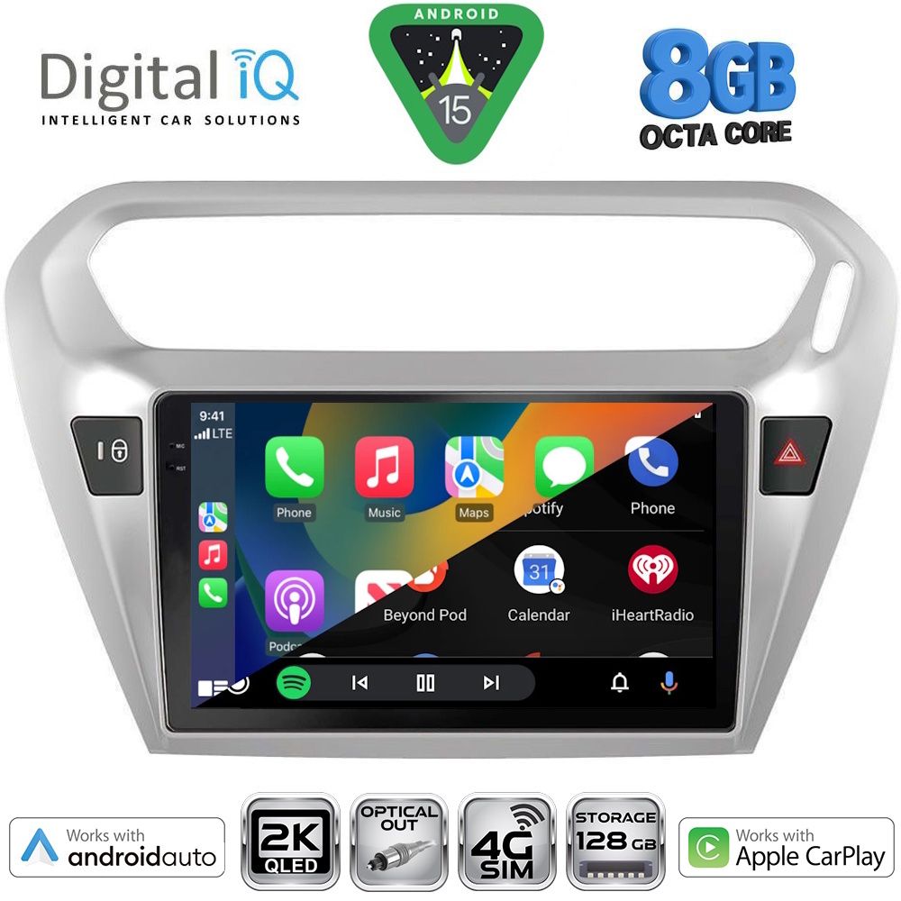 DIGITAL IQ BXK 20511SL_CPAA (9inc) MULTIMEDIA TABLET for CITROEN ELYSEE – PEUGEOT 301 mod. 2013-2026 (SILVER) - DIGITAL IQ BXK 20511_CPAA