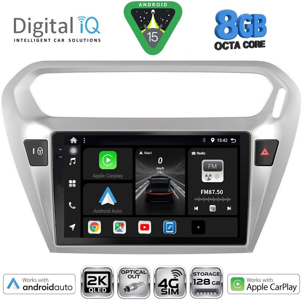 DIGITAL IQ BXK 20511SL_CPAA (9inc) MULTIMEDIA TABLET for CITROEN ELYSEE – PEUGEOT 301 mod. 2013-2026 (SILVER) - DIGITAL IQ BXK 20511_CPAA