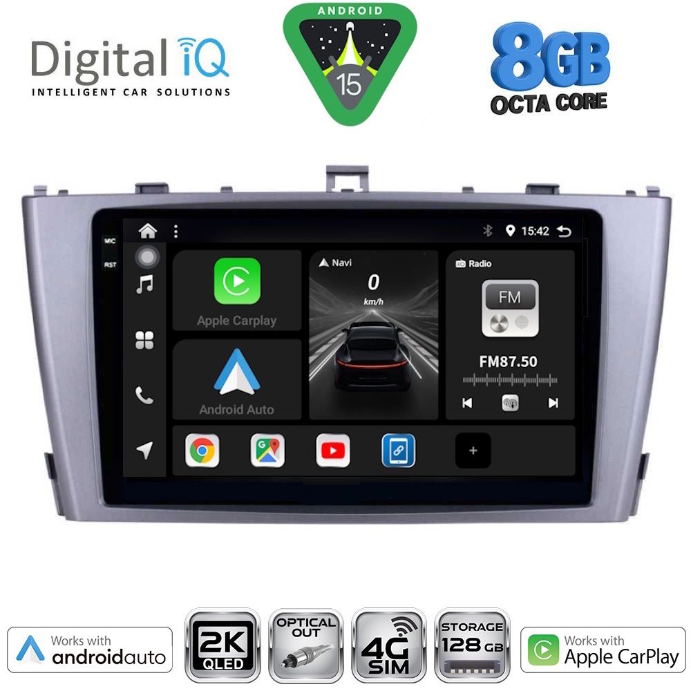 DIGITAL IQ BXK 20705SL_CPAA (9inc) MULTIMEDIA TABLET for TOYOTA AVENSIS (T27) mod. 2009-2015 (SILVER) - DIGITAL IQ BXK 20705_CPAA