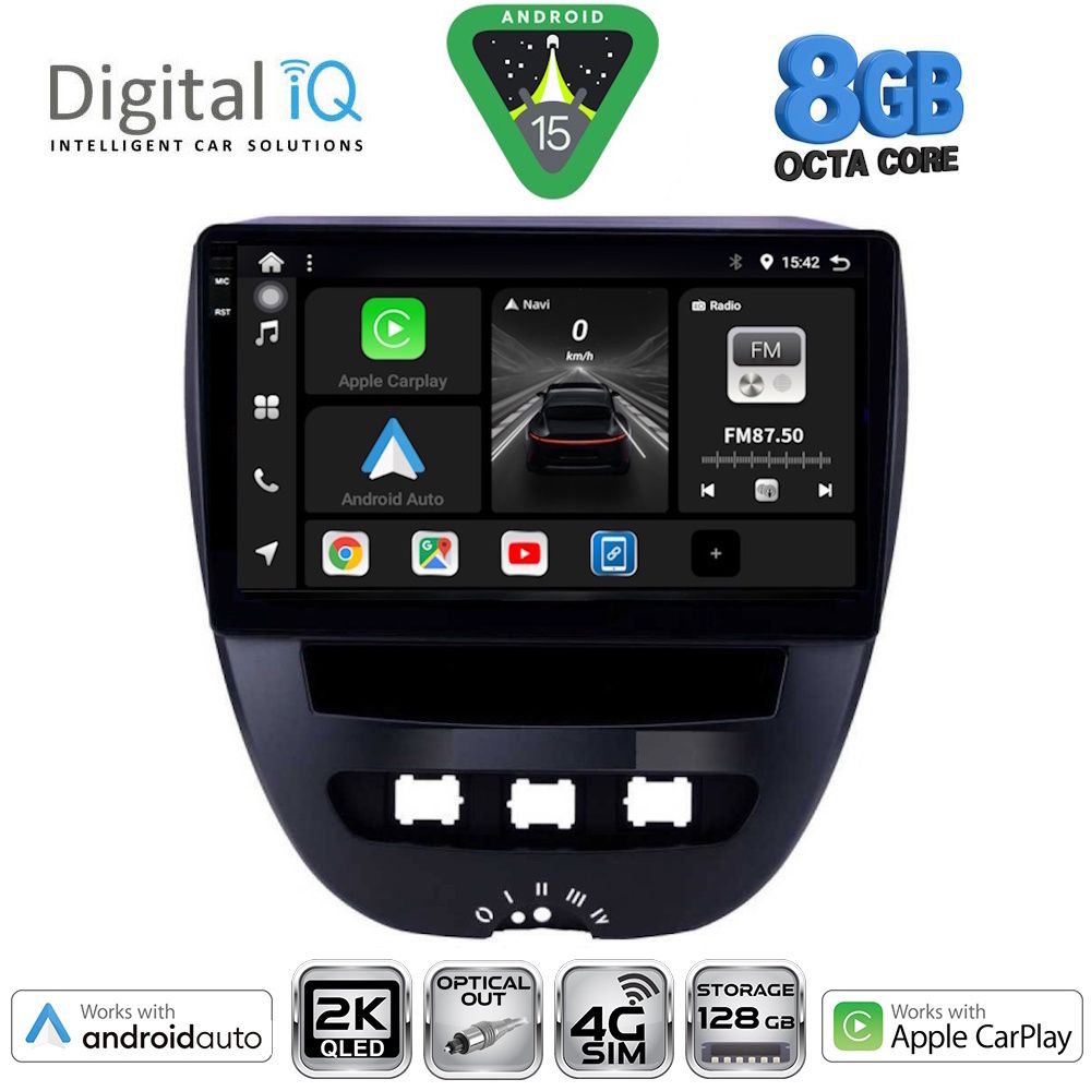 DIGITAL IQ BXK 20707_CPAA (10inc) MULTIMEDIA TABLET for CITROEN C1-PEUGEOT 107-TOYOTA AYGO mod. 2005-2014 - DIGITAL IQ BXK 20707_CPAA