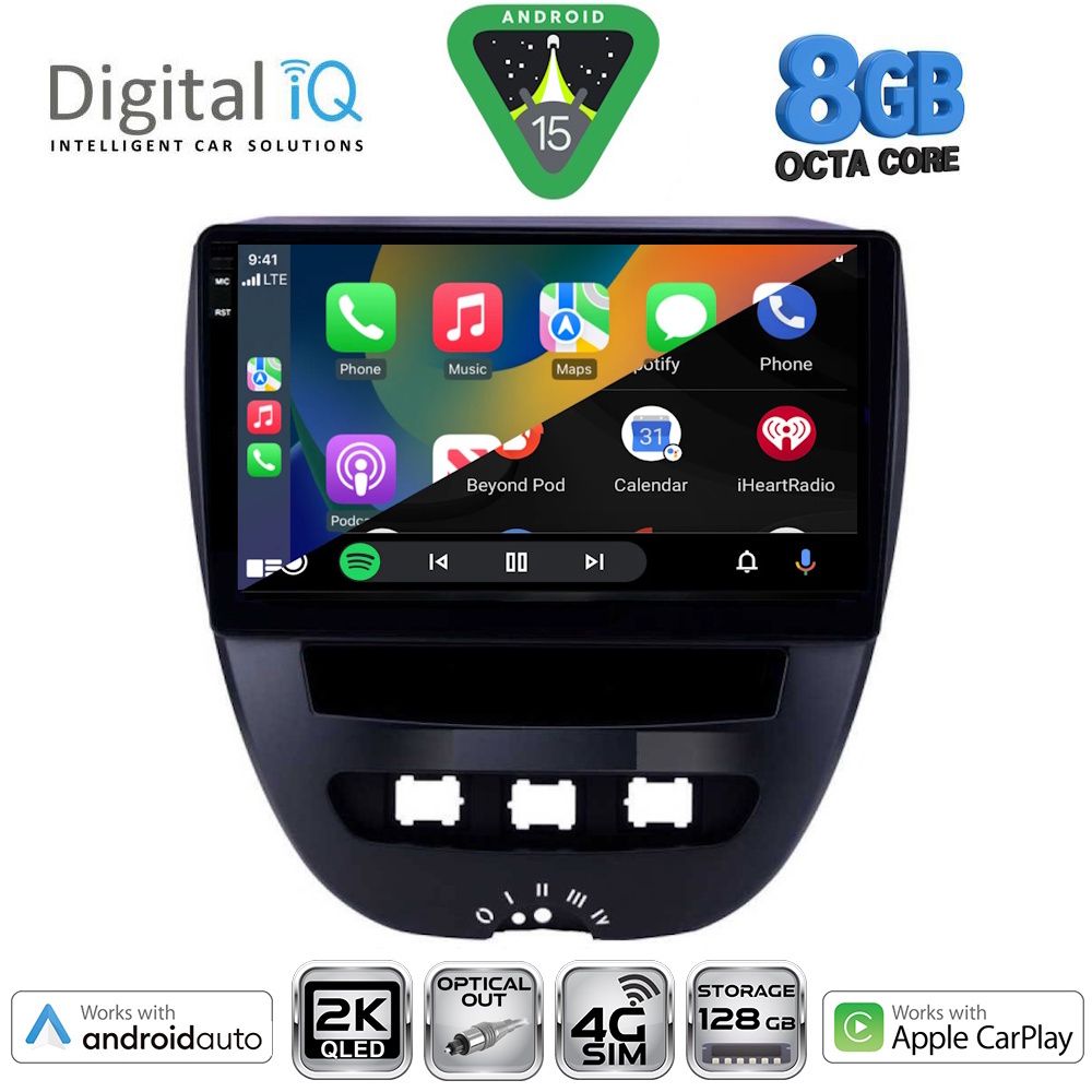 DIGITAL IQ BXK 20707_CPAA (10inc) MULTIMEDIA TABLET for CITROEN C1-PEUGEOT 107-TOYOTA AYGO mod. 2005-2014 - DIGITAL IQ BXK 20707_CPAA