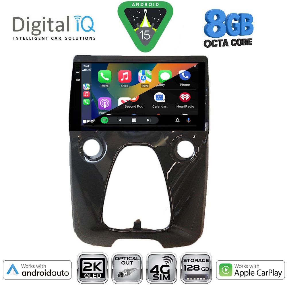 DIGITAL IQ BXK 20708_CPAA A/C (10inc) MULTIMEDIA TABLET for CITROEN C1-PEUGEOT 108-TOYOTA AYGO mod. 2014-2022 - DIGITAL IQ BXK 20708_CPAA