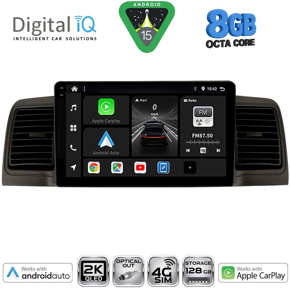 DIGITAL IQ BXK 20712BL_CPAA (9inc) MULTIMEDIA TABLET for TOYOTA COROLLA mod. 2001-2006 (BLACK) - DIGITAL IQ BXK 20712_CPAA