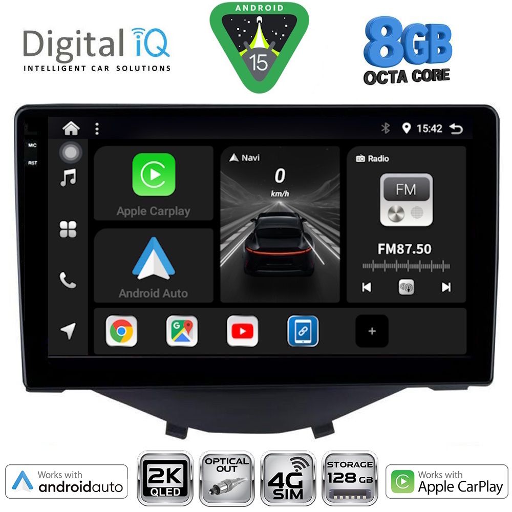 DIGITAL IQ BXK 20715_CPAA CLIMA-A/C (9inc) MULTIMEDIA TABLET for CITROEN C1-PEUGEOT 108-TOYOTA AYGO mod. 2014-2022 - DIGITAL IQ BXK 20715_CPAA