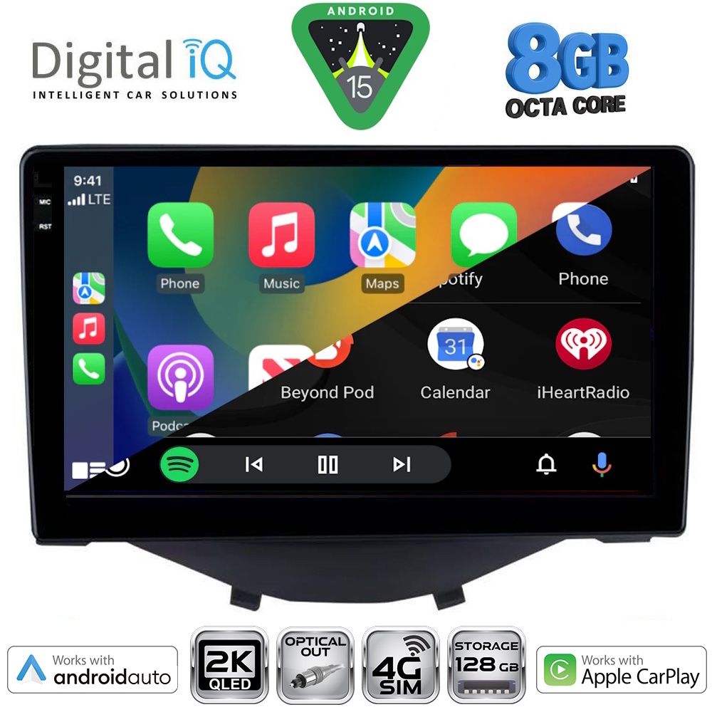 DIGITAL IQ BXK 20715_CPAA CLIMA-A/C (9inc) MULTIMEDIA TABLET for CITROEN C1-PEUGEOT 108-TOYOTA AYGO mod. 2014-2022 - DIGITAL IQ BXK 20715_CPAA
