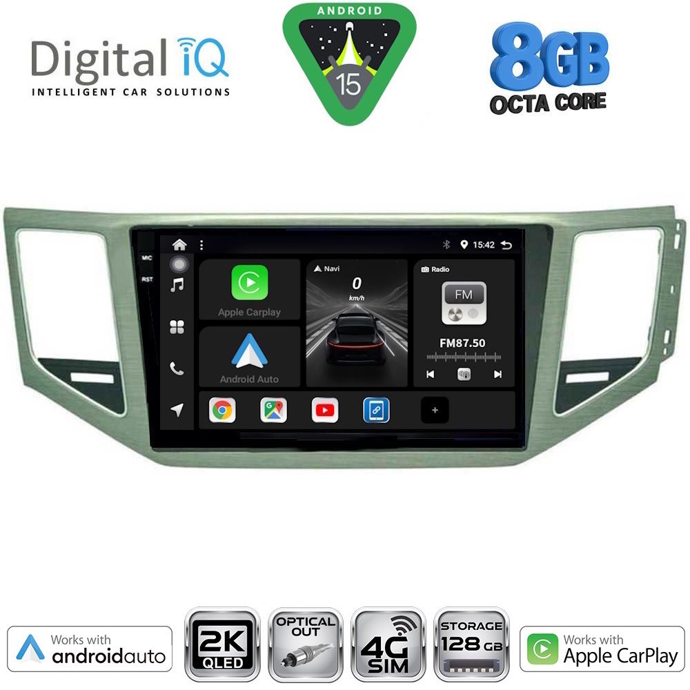 DIGITAL IQ BXK 20745SL_CPAA (10inc) MULTIMEDIA TABLET for VW GOLF SPORTSVAN mod. 2014-2021 (SILVER) - DIGITAL IQ BXK 20745SL_CPAA