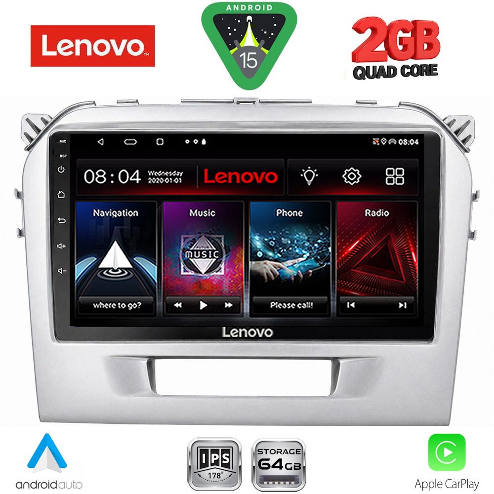 LENOVO LVD 2697SL_CPA (9inc) MULTIMEDIA TABLET for SUZUKI VITARA mod. 2016-2025 (SILVER) - LENOVO LVD 2697SL_CPA